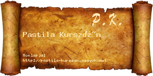 Pastila Kurszán névjegykártya